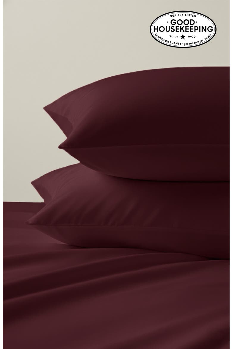 Hotel Luxe 800 Thread Count 100% Cotton Sateen Sheet Set, Alternate, color, Red Wine
