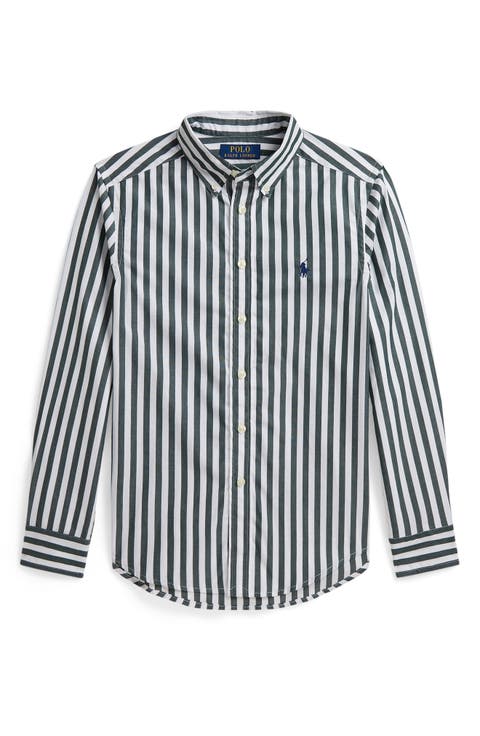 Kids' Striped Cotton Poplin Shirt