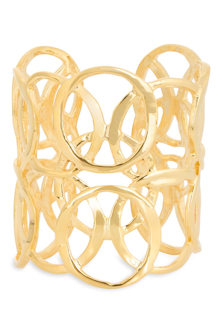 Geometric Cuff Bracelet, Main, color, GOLD