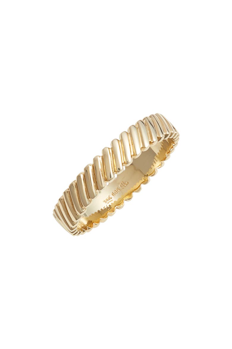 Oblique Beveled Stackable Ring (Nordstrom Exclusive), Main, color, YELLOW GOLD