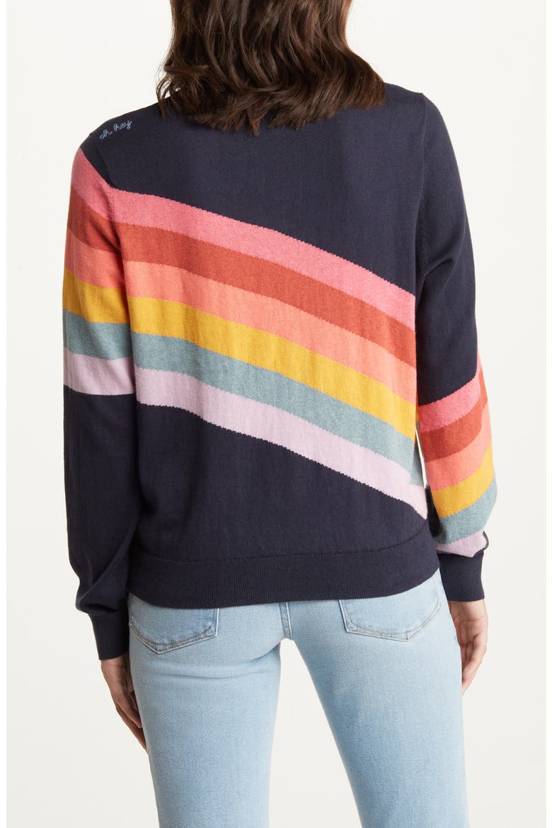 Sunset Icon Cotton Crewneck Sweater, Alternate, color, NAVY