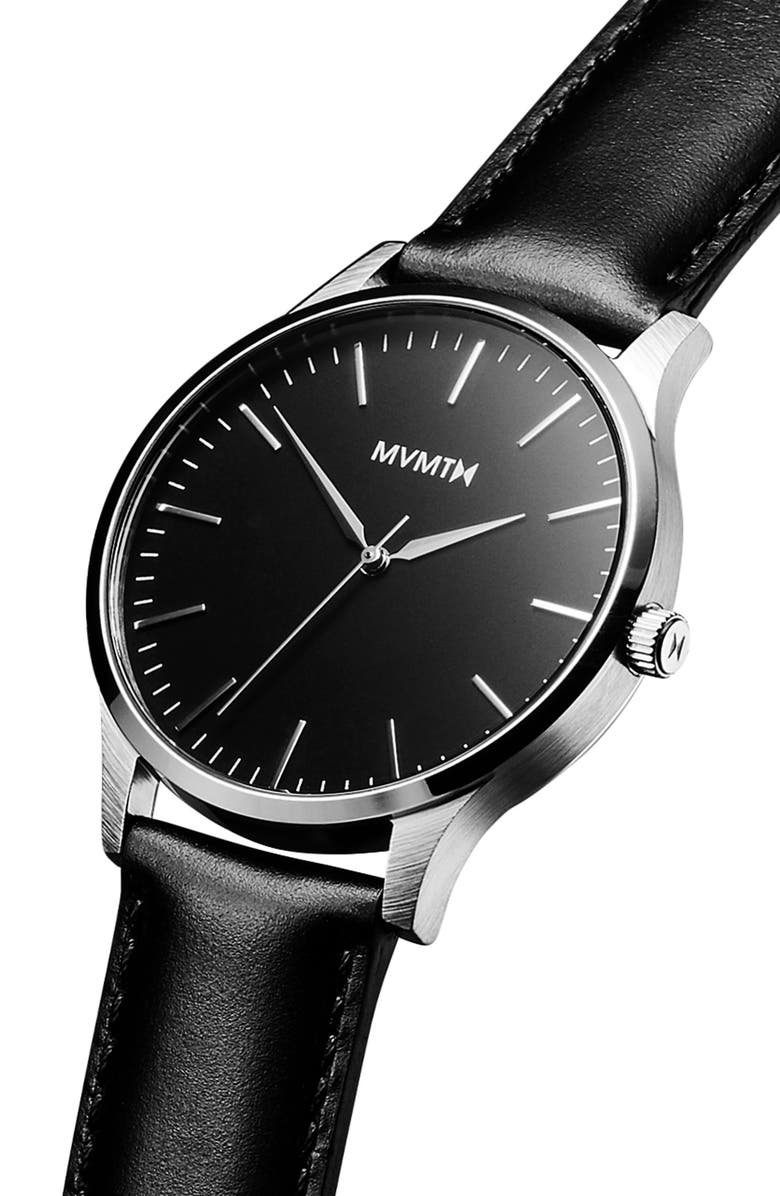 MVMT Leather Strap Watch, 40mm, Alternate, color, 