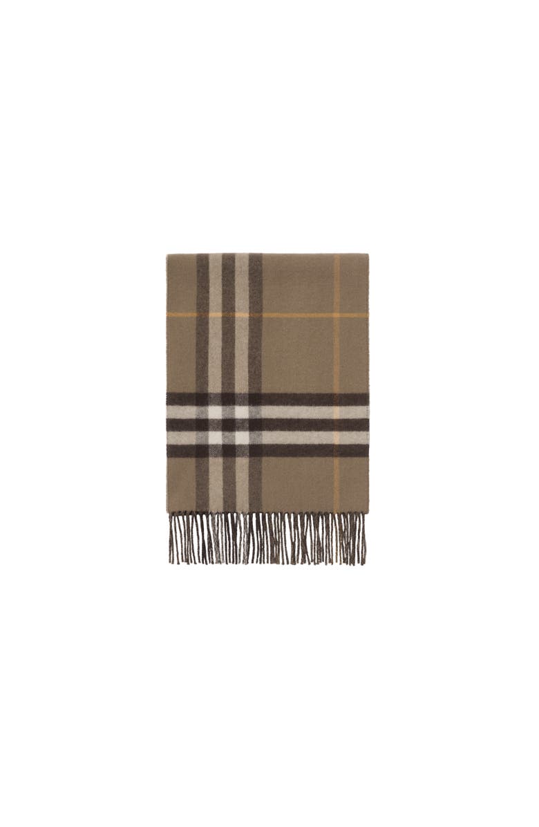 Burberry Reversible B Shield Cashmere Scarf, Alternate, color, Vole Brown