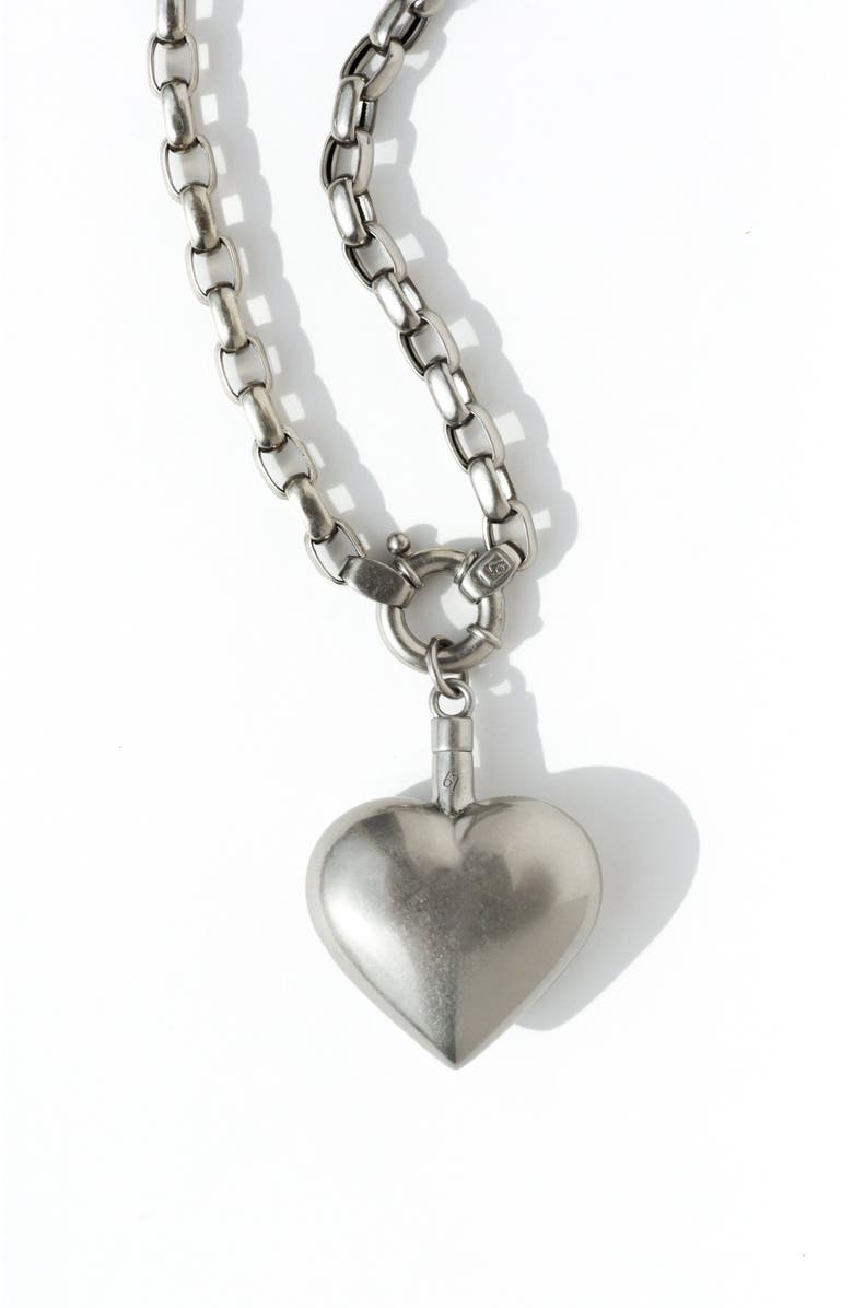 67jewelry Puffed Heart Paperclip Necklace, Main, color, Silver