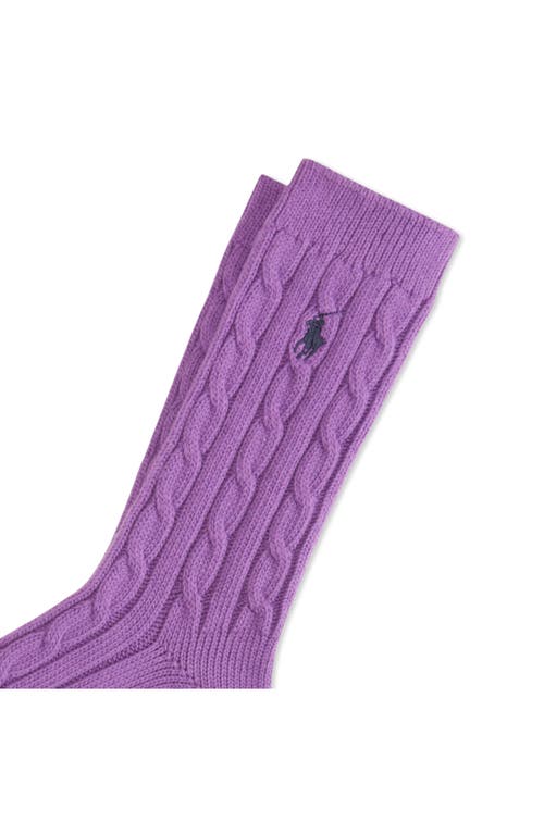 Polo Ralph Lauren Seasonless Cable Crew Socks In Purple