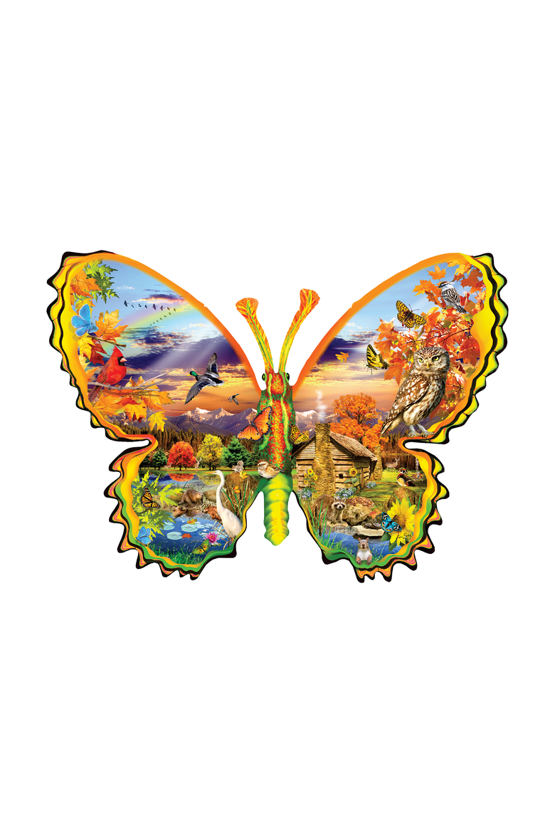 Autumn Butterfly 1000 piece Jigsaw Puzzle for Adults Special Shape, Alternate, color, Multicolor