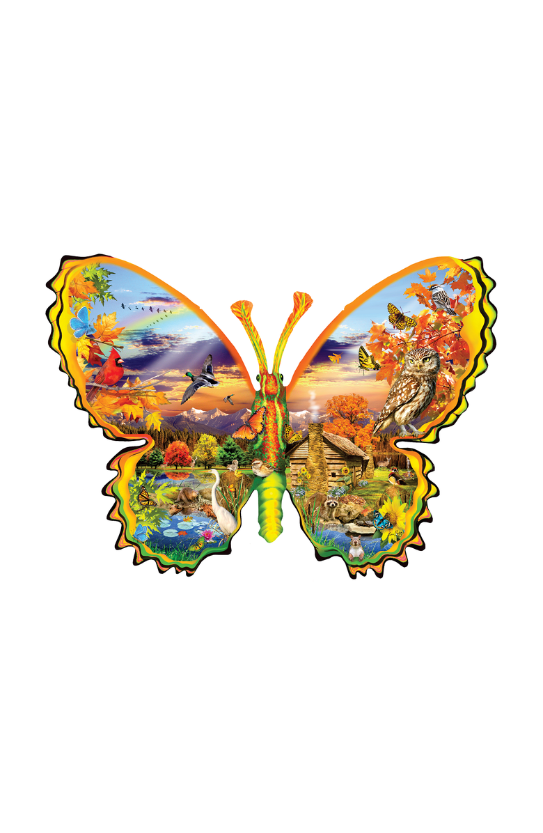 Sunsout Autumn Butterfly 1000 piece Jigsaw Puzzle for Adults Special Shape, Alternate, color, Multicolor