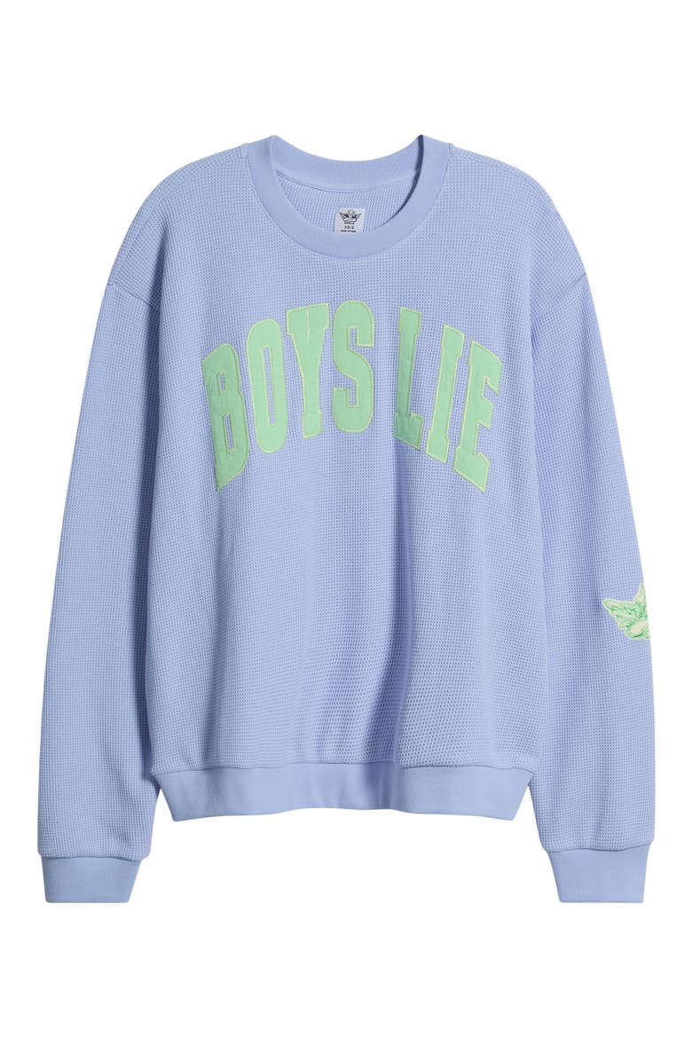 Razzle Dazzle Graphic Waffle Sweatshirt, Alternate, color, LILAC