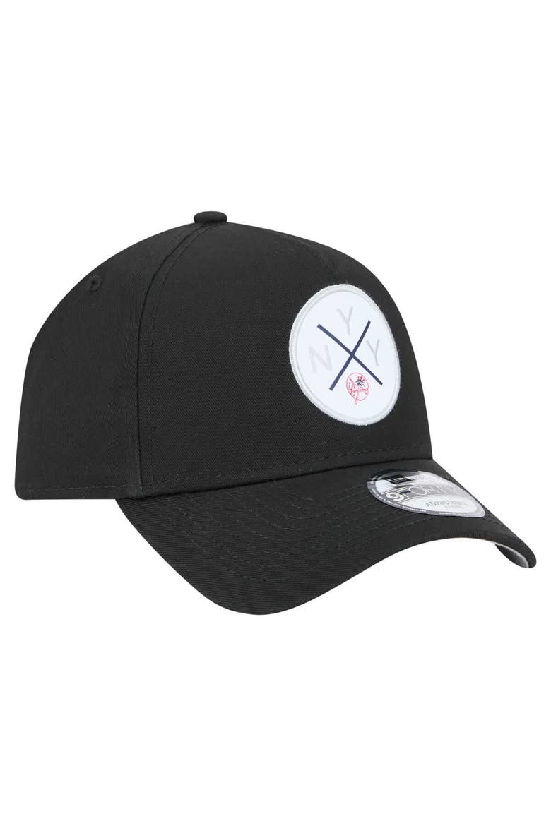 Men's New Era Black New York Yankees 9FORTY A-Frame Adjustable Hat, Alternate, color, Black