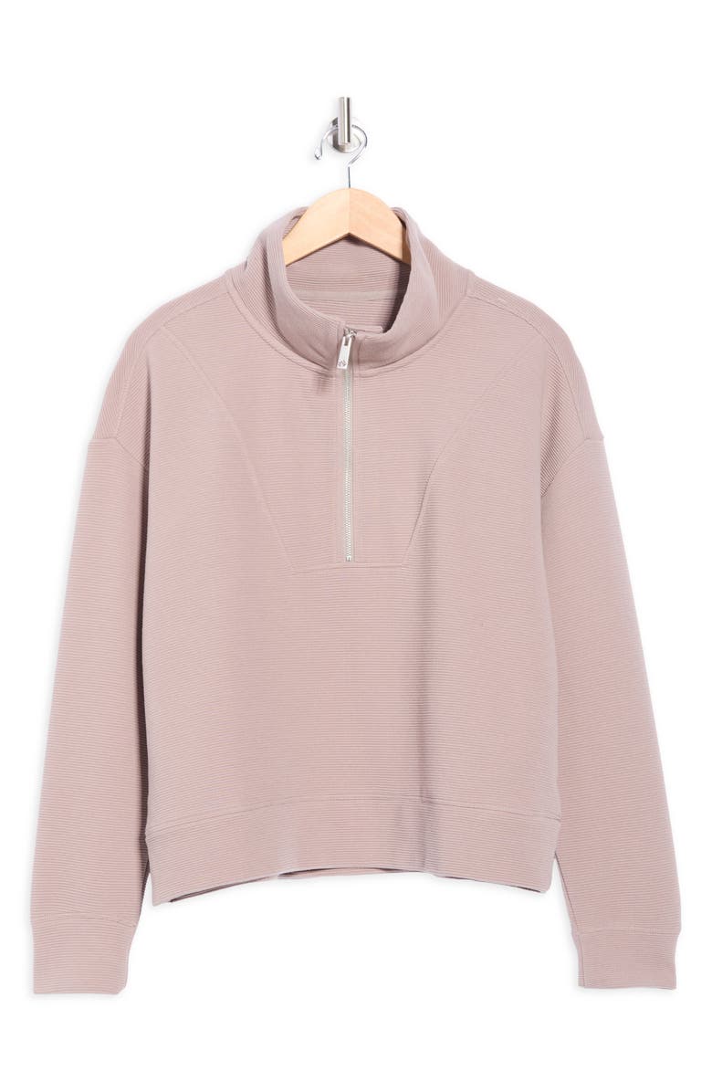 APANA Forever Ottoman Quarter Zip Sweatshirt, Alternate, color, Driftwood