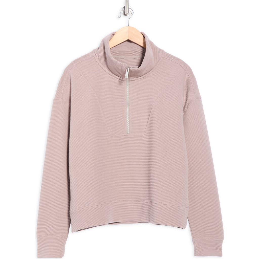 Apana Forever Ottoman Quarter Zip Sweatshirt In Brown