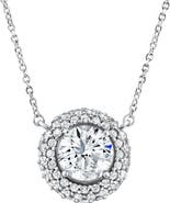 Bliss Diamond Certified 3 1/2Ct Euro Diamond Pendant 14k Gold 18" Women's Necklace Lab Grown