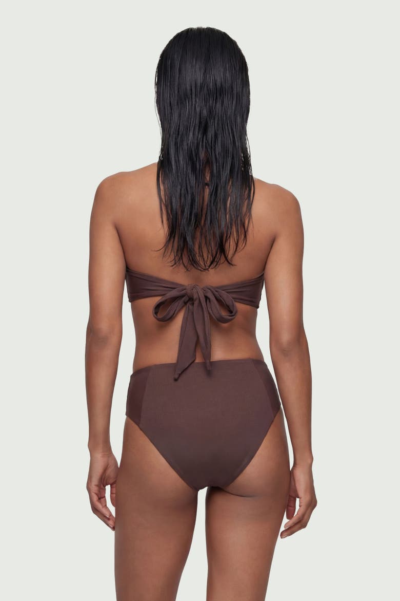 High Waist Bikini Bottoms, Alternate, color, Chocolate