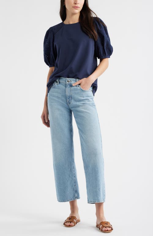 Caslonr Caslon(r) Eyelet Embroidered Puff Sleeve Top