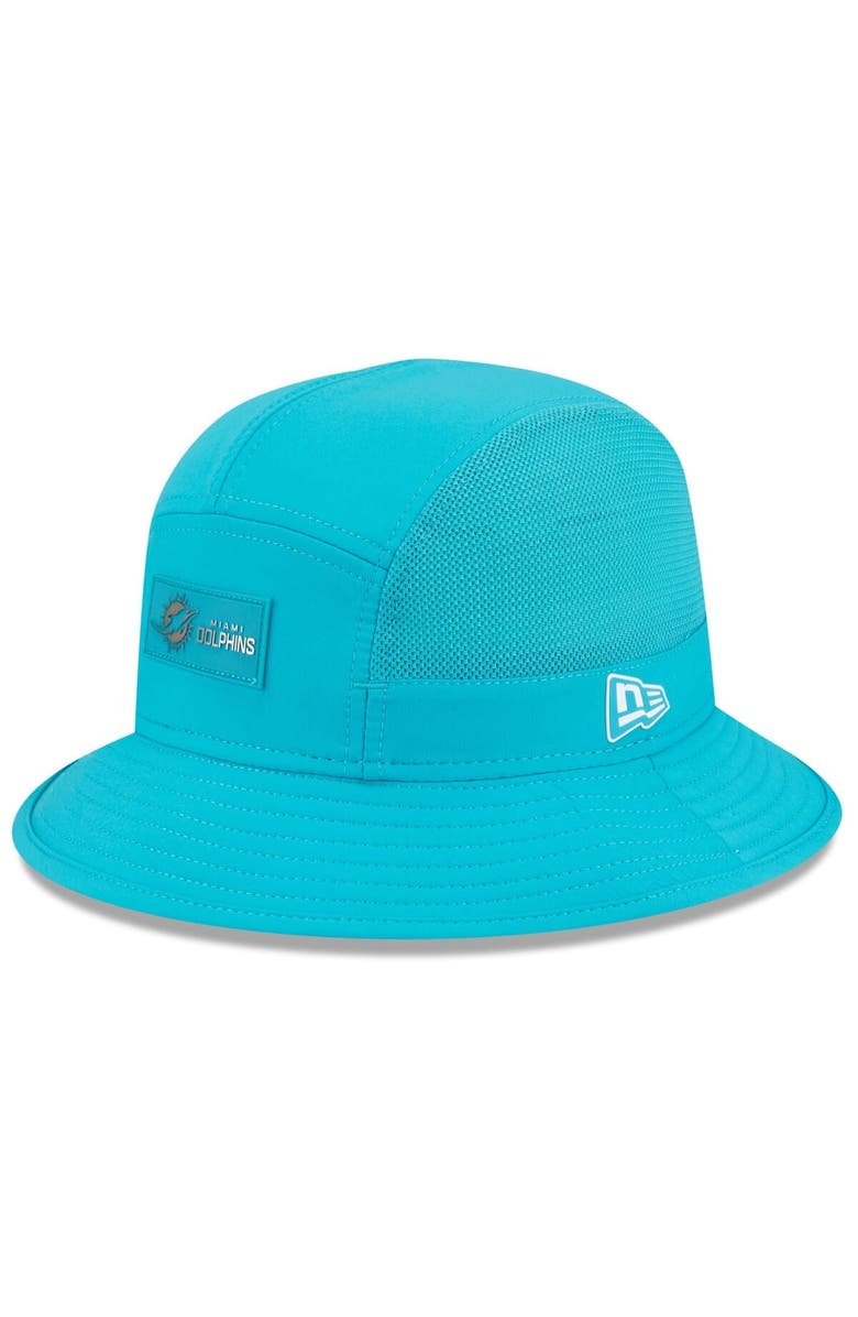 New Era Men's New Era Aqua Miami Dolphins 2025 Sideline Bucket Hat, Main, color, Aqua