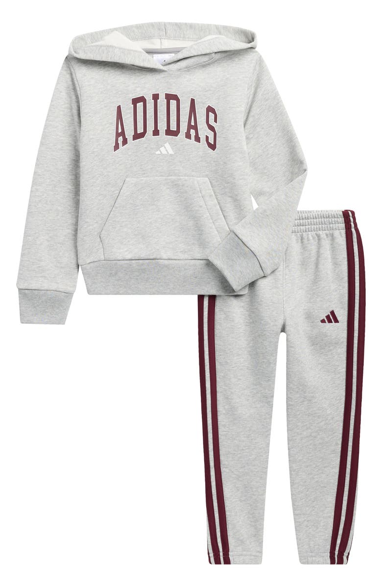 adidas Kids' Varsity Fleece Hoodie & Joggers Set, Main, color, Grey Heather