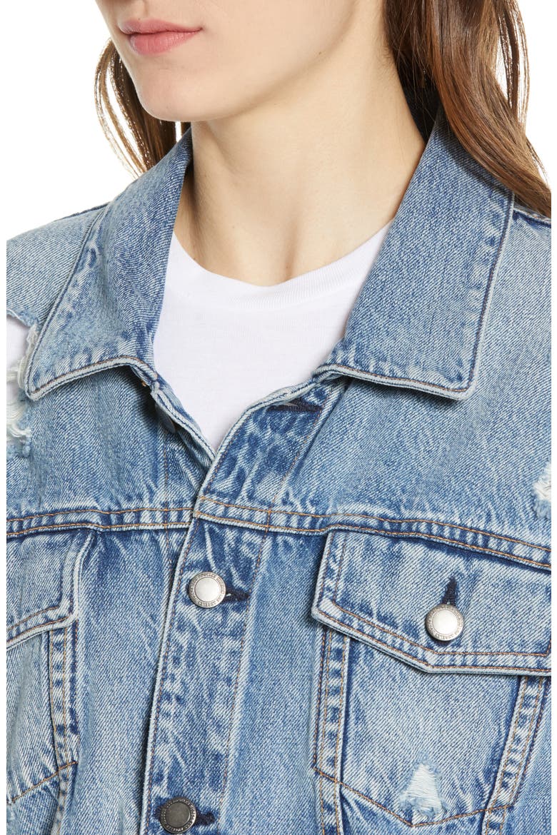 Reinvented Denim Trucker Jacket, Alternate, color, OVERTHROW