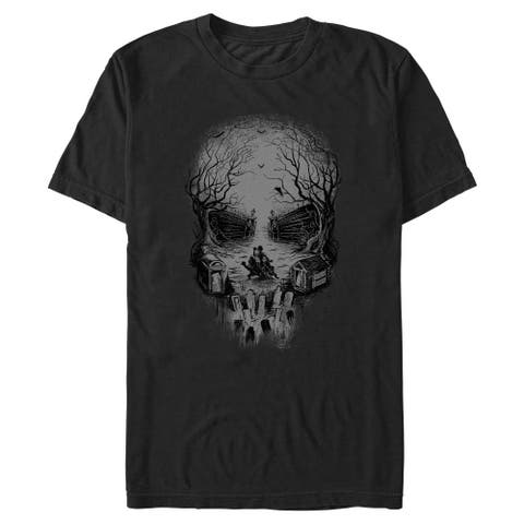 Men's Haunted Mansion Graveyard Skull  Graphic T-Shirt