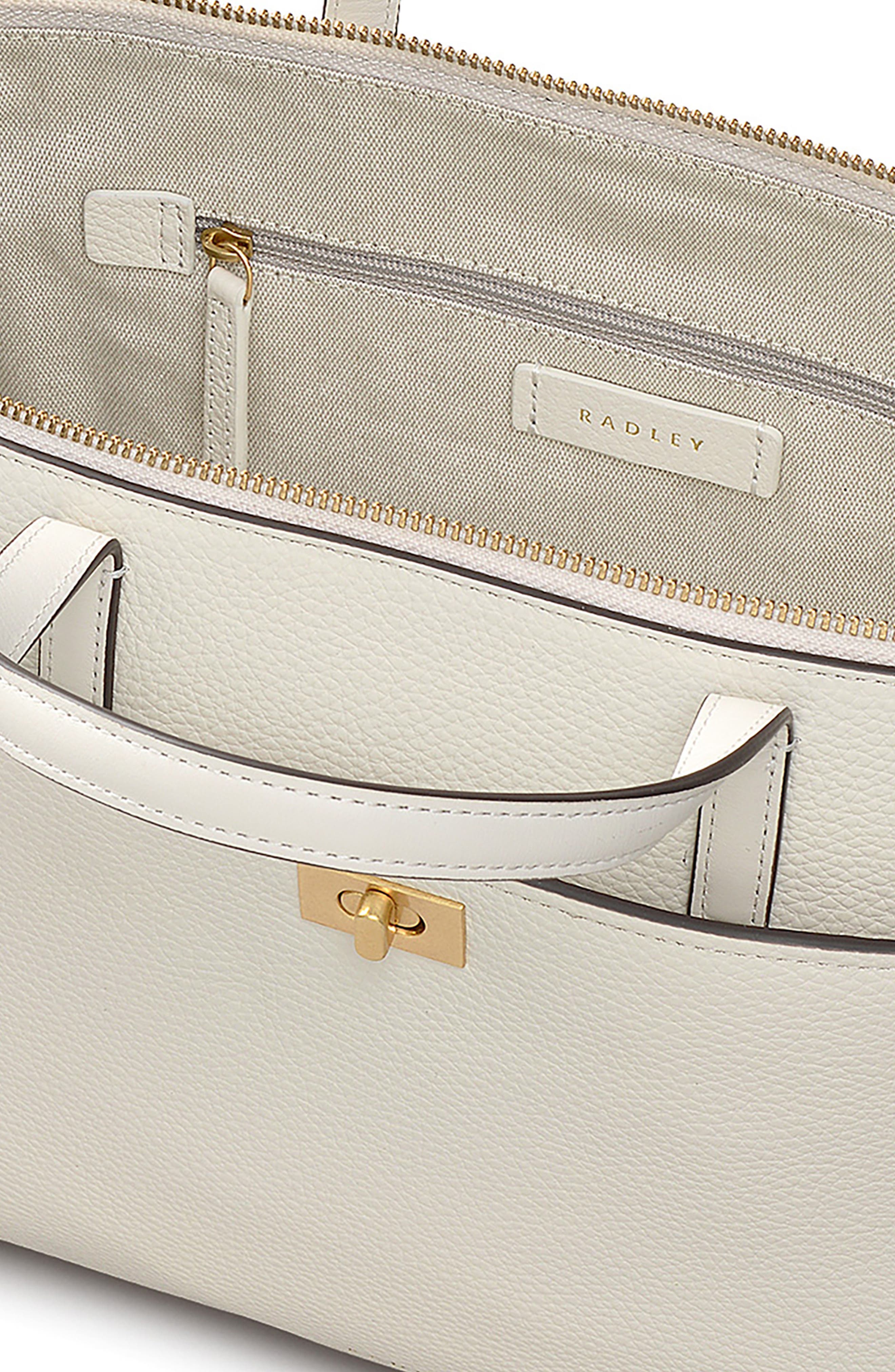 Radley Brook Avenue Medium Zip Top Satchel Bag, Alternate, color, Chalk