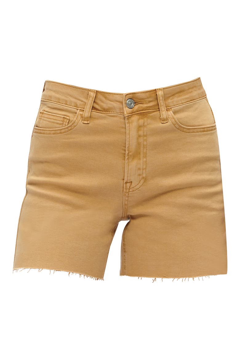 High Waist Denim Shorts, Alternate, color, YELLOW OCHRE