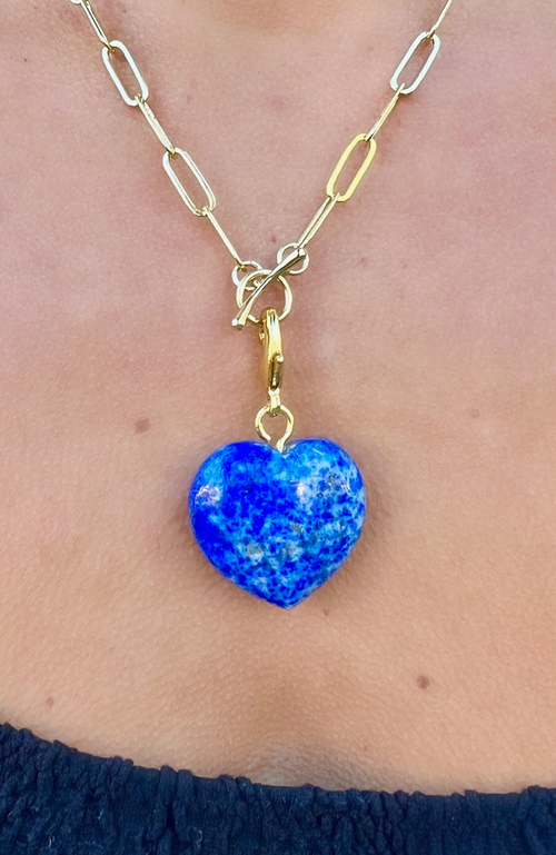 Holst + Lee Holst+lee Semi Precious Stone Heart Pendant In Blue