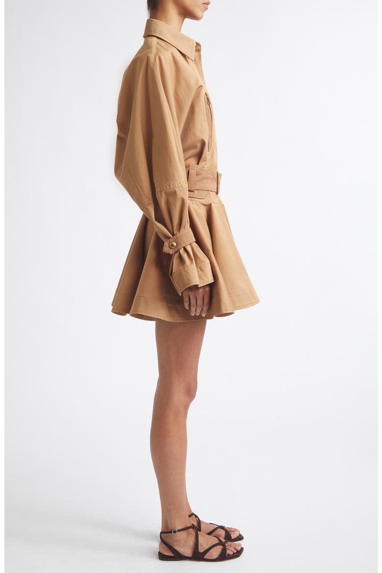 Valiant Long Sleeve Cotton Drill Minidress, Alternate, color, DESERT