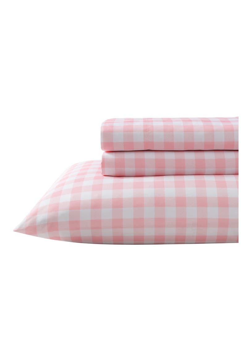 Poppy Plaid Microfiber Sheet Set, Main, color, MEDIUM PINK