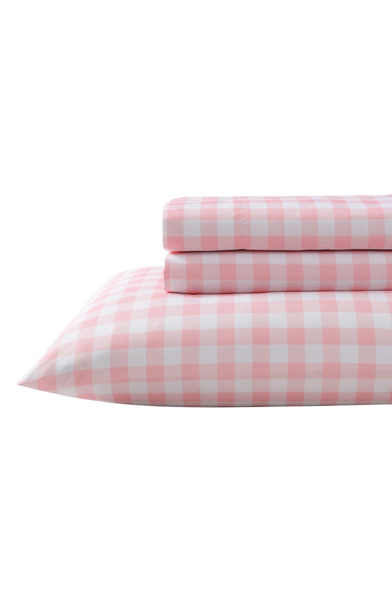 Eddie Bauer Poppy Plaid Microfiber Sheet Set, Main, color, Medium Pink