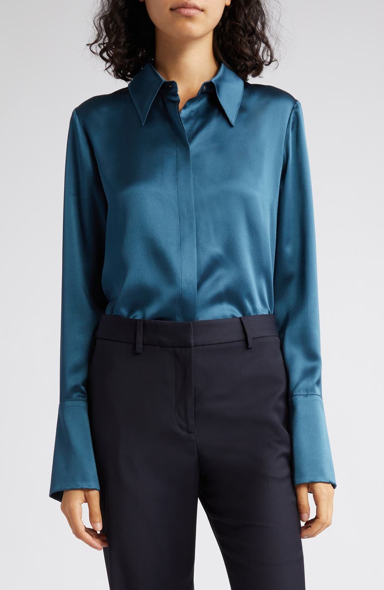 TWP Object of Affection Silk Shirt, Main, color, 