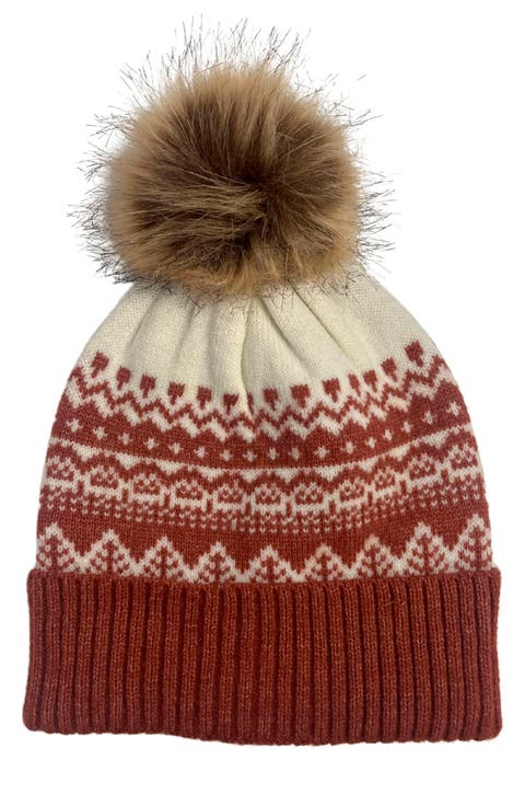 Fair Isle Pompom Beanie