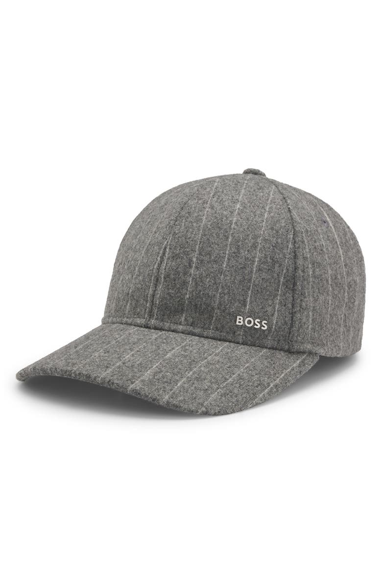BOSS Zed Pinstripe Performance Baseball Cap, Main, color, Medium Grey