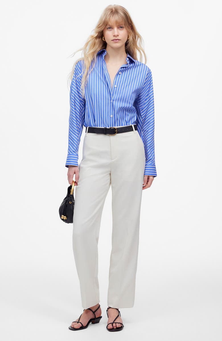 Madewell Slouchy Straight Pants, Alternate, color, Winter White