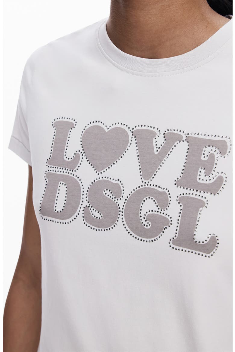 Rhinestone Embellished Cotton Graphic T-Shirt, Alternate, color, NEUTRAL GRAY