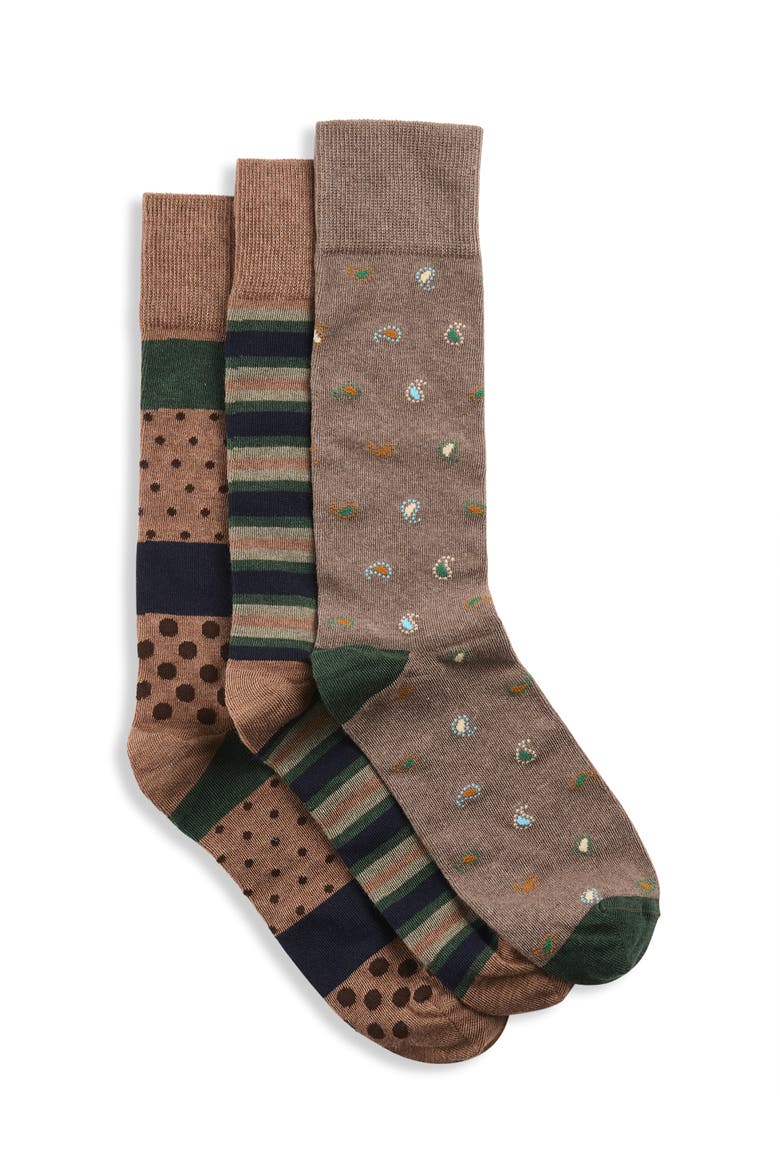 Big & Tall 3-pk Paisley Socks, Main, color, MULTI