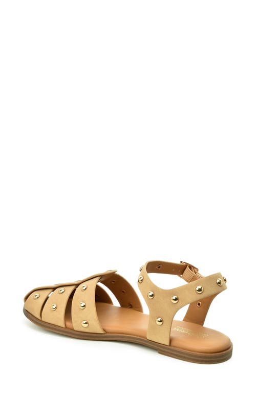 Catherine Catherine Malandrino Studded Fisherman Sandal In Sand Nubuck