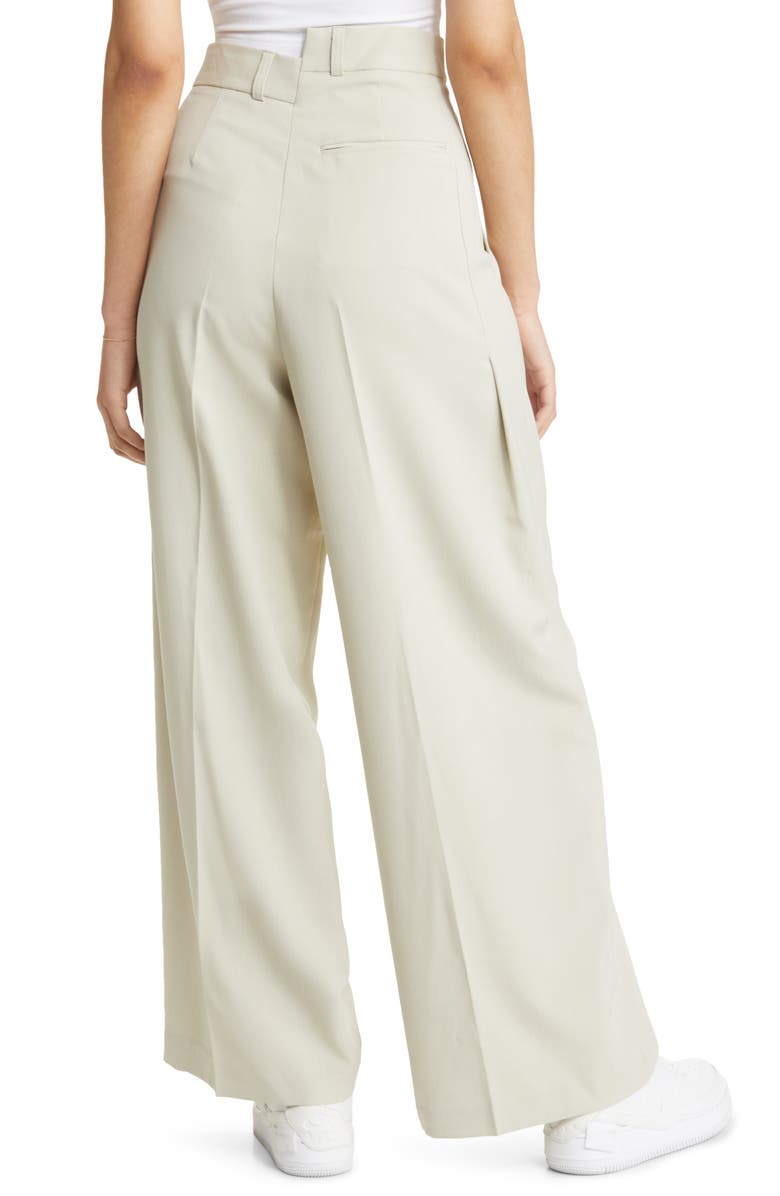 Topshop Asymmetric Waist Wide Leg Trousers, Alternate, color,