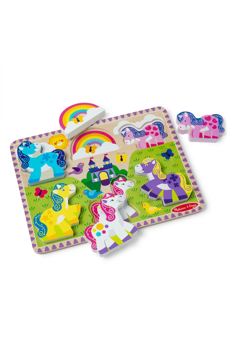 Melissa & Doug Unicorn Chunky Peg Puzzle, Alternate, color, 