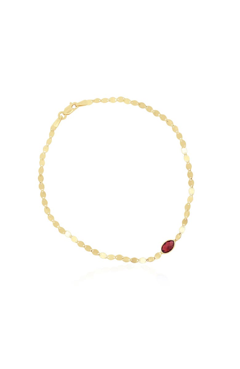 The Lovery Fine Jewelry Garnet Disco Chain Bracelet, Main, color, Garnet