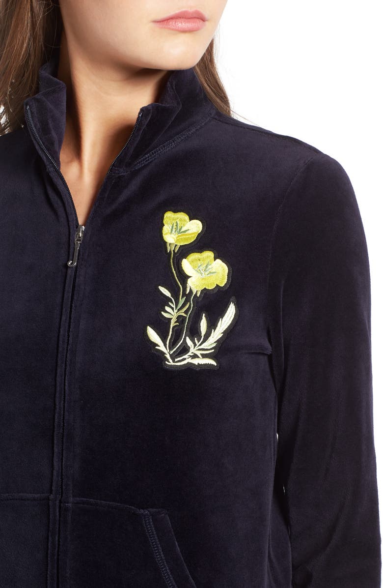 Juicy Couture Pretty Thing Fairfax Velour Track Jacket, Alternate, color, 