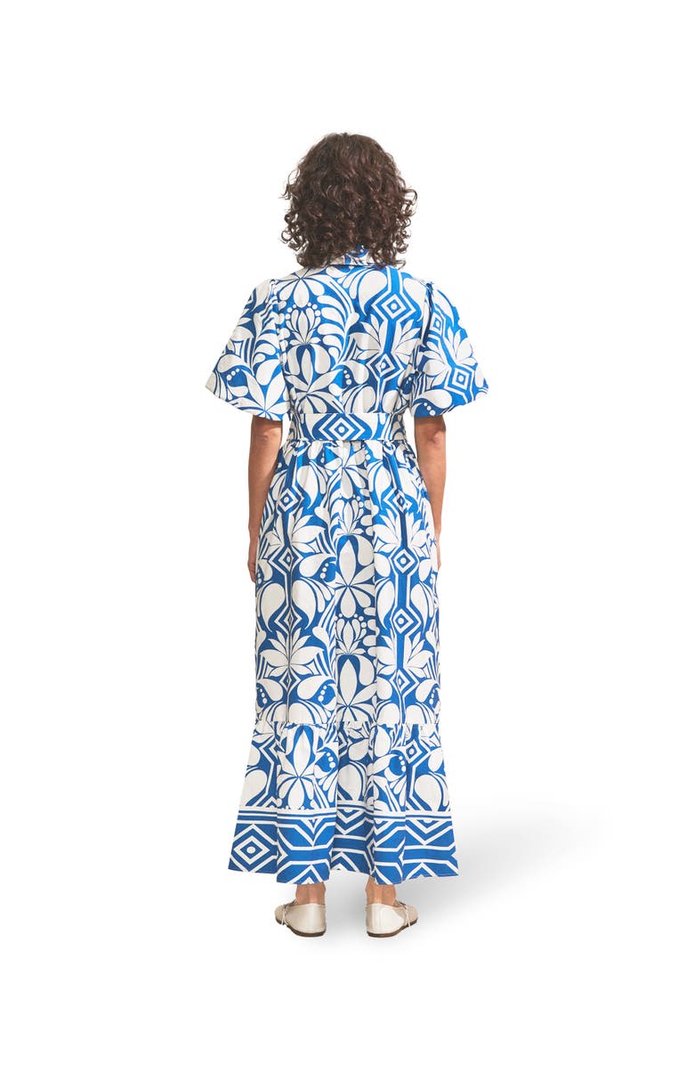 Ro&Zo Tile Printed Cotton Shirt Dress, Alternate, color,