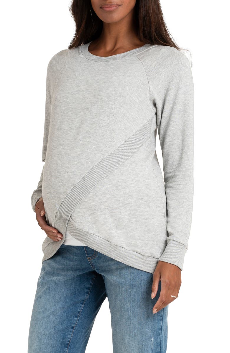 Seraphine Tulip Hem Maternity/Nursing Sweatshirt, Main, color,