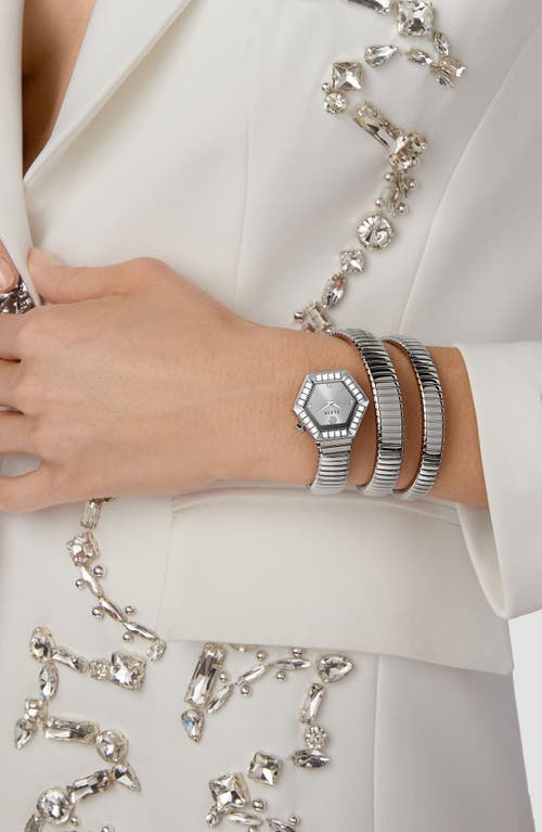 PHILIPP PLEIN PHILIPP PLEIN $NAKE HEXAGON CRYSTAL BRACELET WATCH, 28MM