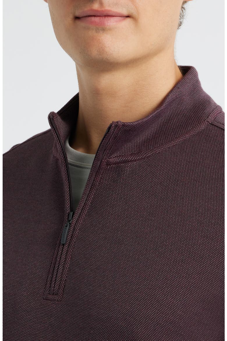 Yorgos Quarter Zip Piqué Pullover, Alternate, color, RED