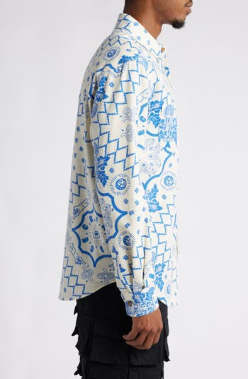 The Bands Patterned Button-Up Shirt