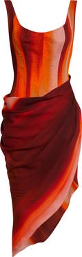 LaQuan Smith Draped Open Back Dress