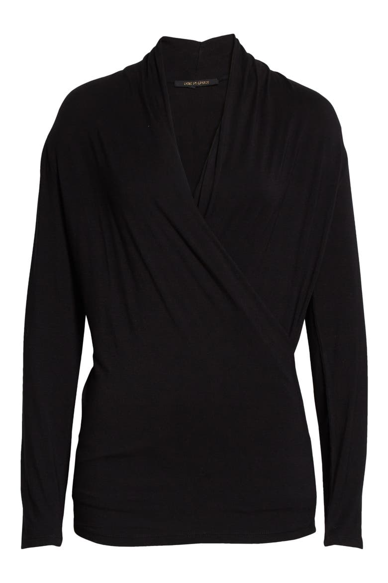 Ava Wrap Front Top, Alternate, color, BLACK