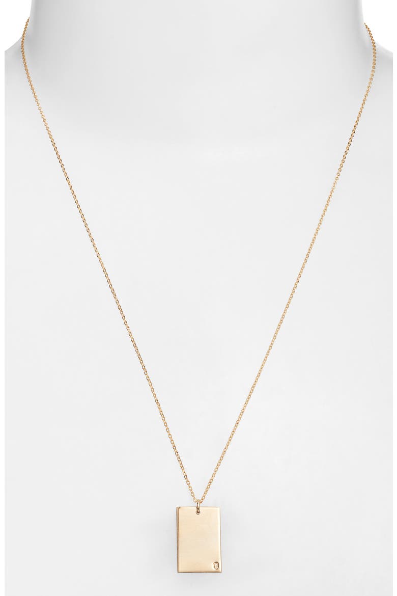 Goldie Initial Tag Pendant Necklace, Alternate, color, GOLD / O