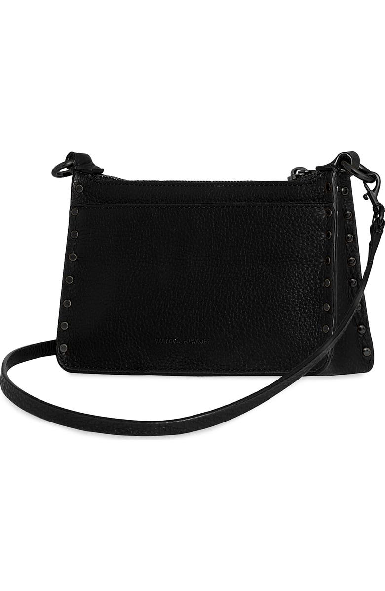 Rebecca Minkoff Mini Darren Leather Crosssbody Bag, Alternate, color, Black