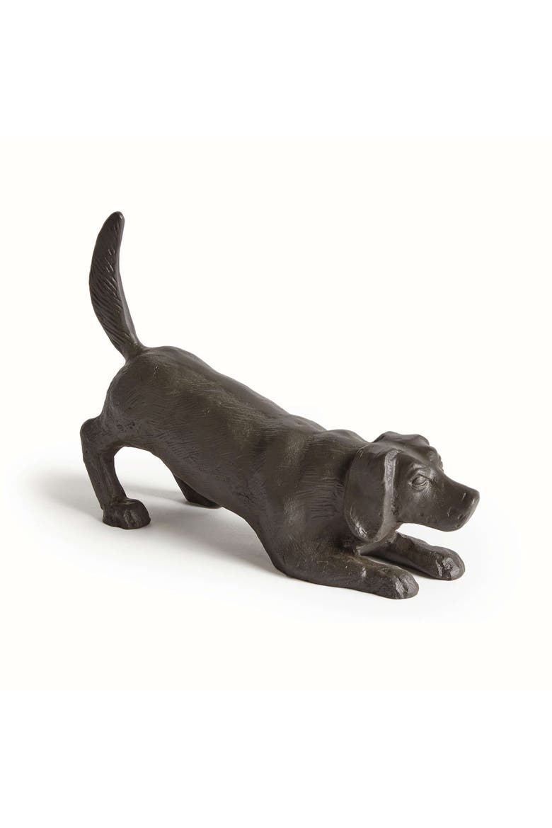 Playful Dog Sculpture, Main, color, Black