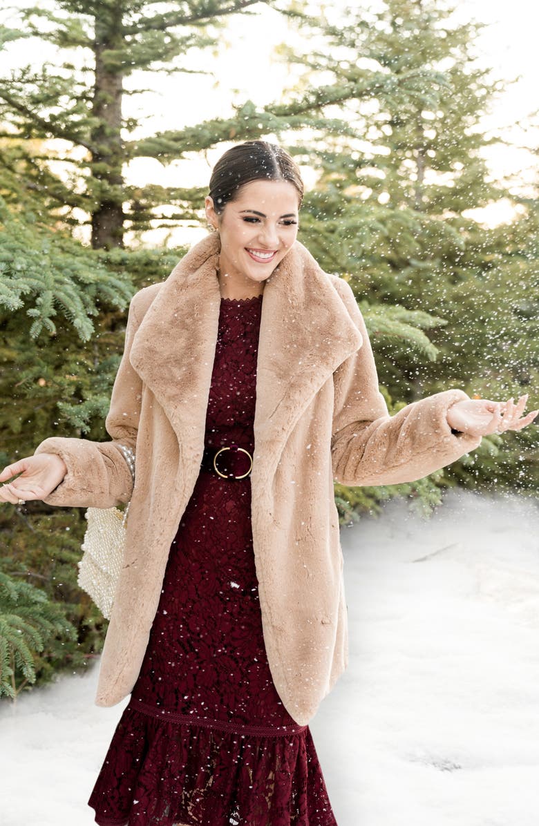 Rachel Parcell Faux Fur Jacket, Alternate, color, 